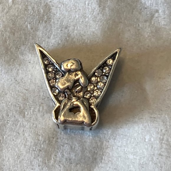 Pandora like Tinkerbell charm with CZ  wings - Picture 1 of 2